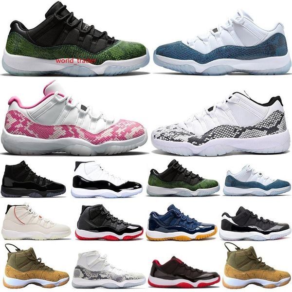 

wholesale 11 low blue snakeskin bred closing ceremony navy gum basketball shoes men 11s unc cherry varsity red emerald sneakers