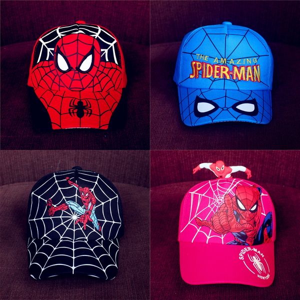 

new baseball cap baseball cap children's spider-man outdoor leisure travel male and female children's sun hat, Blue;gray