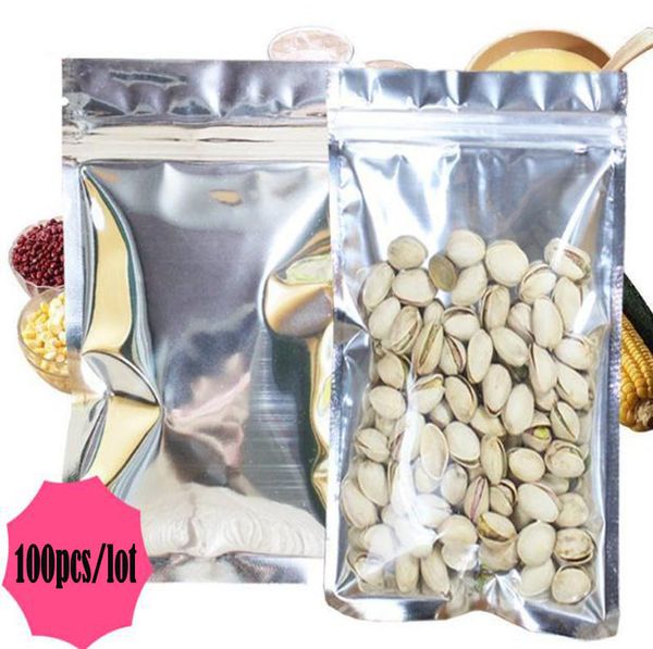 New alumínio múltipla Foil claro para Zip Resealable Plastic Retail bloqueio Embalagem Sacos Zipper fechamento Mylar Bag Pacote Pouch Auto Seal Bags