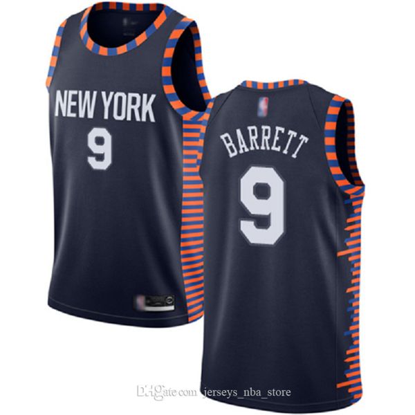 

men youth new york knicks rj. barrett 9 gary bule white 2019/2020 swingman jersey 07, Black;red