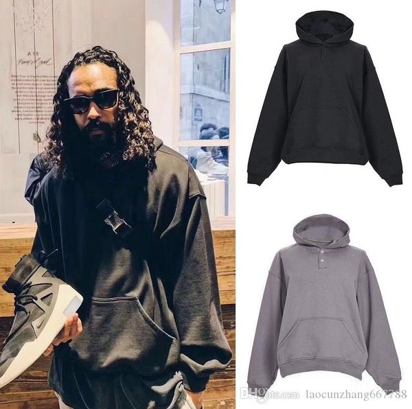 

fear of god fog sweatshirts hip hop everyday henley hoodie jerry hoodies casual hooded male high street pullover season 6, Black