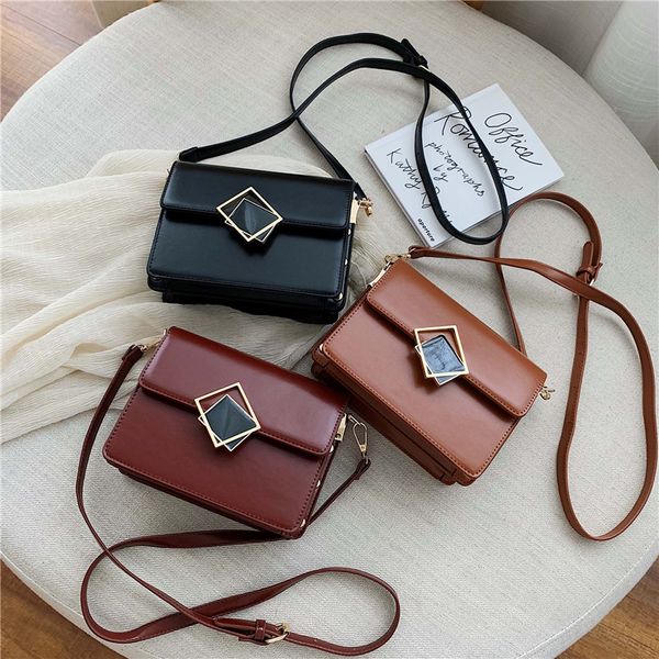 

solid color pu leather small crossbody bags for women 2020 shoulder messenger bag lady designer lock handbags and purses