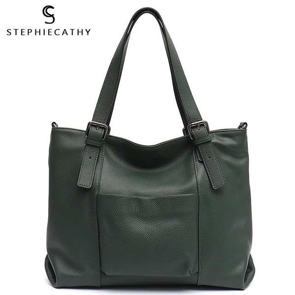 

sc luxury leather women tote bag genuine leather shoulder bag buckle handles handbag ladies commute crossbody purse