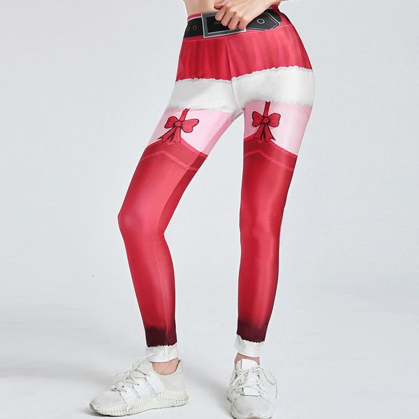 

christmas high waist leggings women print push up elastic broadcloth legging womens fitness sports running pants pantalon deportivo mujer, Black