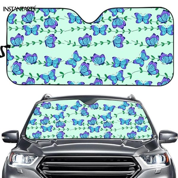 

car sunshade instantarts colorful butterflies printing windshield visor aluminum foil keep out uv rays protects vehicle interior
