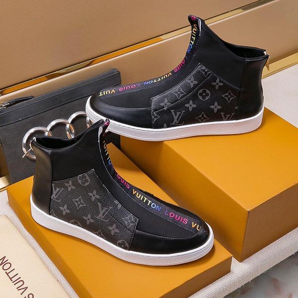 

mens ankle boots dress shoes zipper luxury bottes chaussures pour hommes mens fashion shoes footwear zapatos de hombre high casual shoes, Black