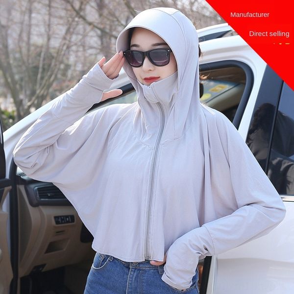 

megxe outdoor cycling uv-proof sun travel holiday protective sunscreen bicycle sunscreen clothes sun-proof clothes shawl protective hat beac, Blue;gray