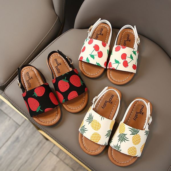 

2020 new fashion korean online red sandal strawberry strawberry princess baby children soft bottom anti-skid sports girl sandals, Black;red