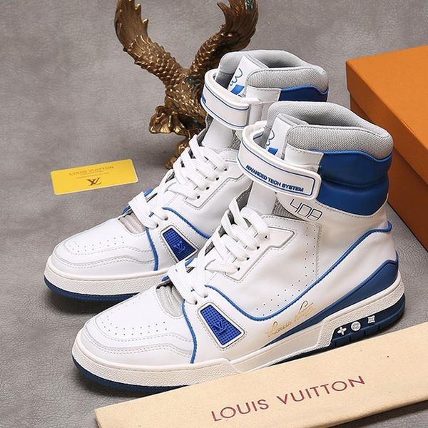 

luxury mens shoes trainer sneaker mid -bottes hommes with box chaussures pour hommes fashion mens shoes luxury footwears drop ship, Black