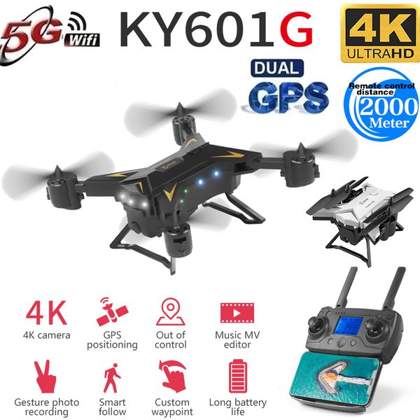 

kakbeir new arrival gps ky601g drone quadcopter 2000 meters control distance rc helicopter drone with 5g 4k hd camera ky601s