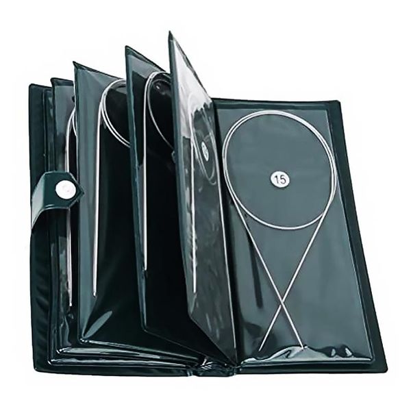 

stainless steel knitting straight needles set hand-made weave crochet craft sewing accessories, Black