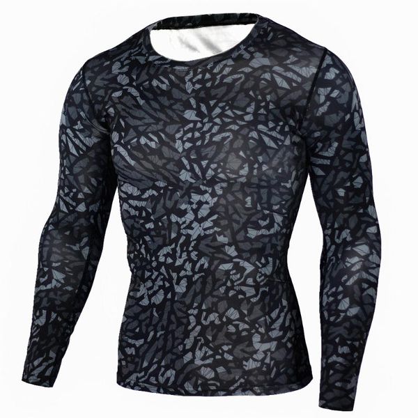 

men's running compression long sleeve t-shirts jogging workout male gym training fitness sports clothing t-shirts leggings, Black;blue