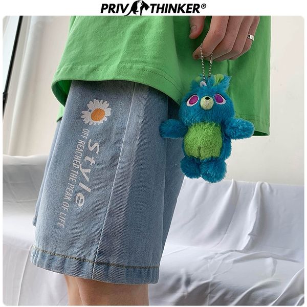 

2020 men harajuku summer denim shorts mens flower printed jeans male korean knee length denim shorts blue clothes, White;black