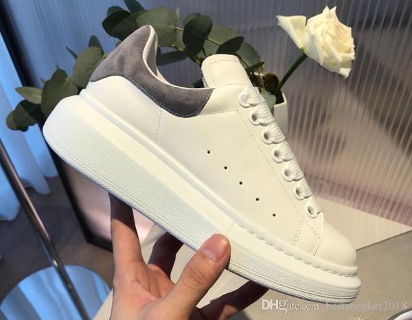

men women casual sneakers new personality chaussures white leather sneaker walking shoes with box, Black