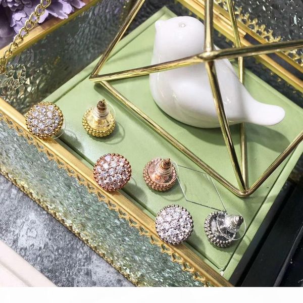 

e new fashion lady jewelry sets brass full diamond round 18k gold necklaces bracelets earrings sets 3 color, Black