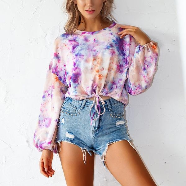 

hoodies women sweatshirts autumn clothes short sweatshirts women streetwear crop sweatshirt loose tie-dye cropped hoodie, Black