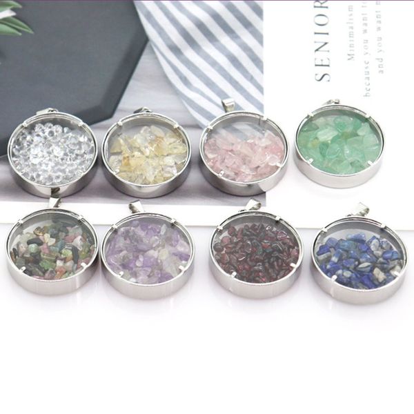 

wholesale 10 pcs silver plated wish bottle yellow citrine round pendant link chain necklace green aventurine jewelry