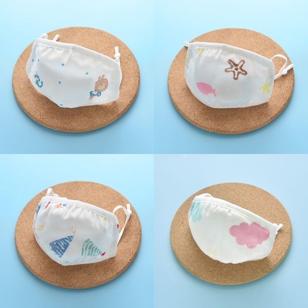 

designer printed face mask cotton mask 8 styles cute cartoon face mask anti dust haze face muffle foldable mouth #220 #400, Black