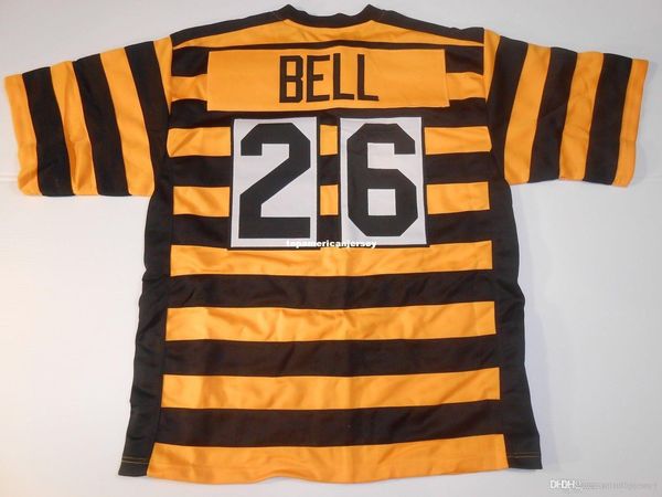 

retro custom sewn stitched le'veon bell bumblebee mitchell & ness jersey s-5xl,6xl men's football jerseys rugby, Gray