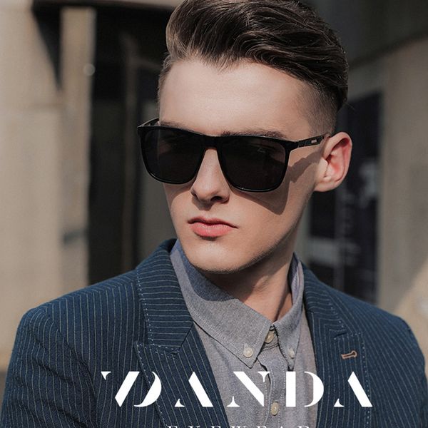 

2020 new men's square sunglasses cross-border aluminum magnesium spring fashion sunglasses 3333 polarized, White;black