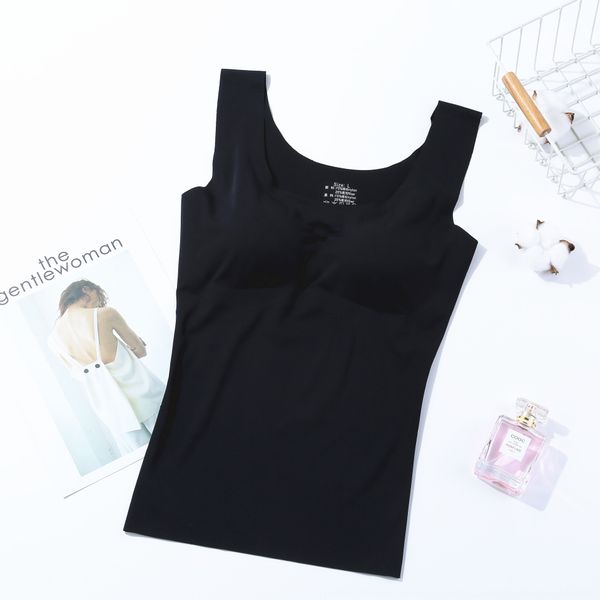 

2019 summer bra silkvest silklady ice silk seamless jumpsuit bra detachable one-piece vest silk all-match long base shirt, White