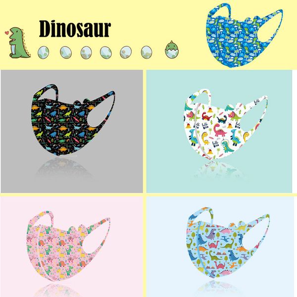 

20pcs dinosaur children masks anti dust pollution fashion printed washable face mask reusable student kids party mask for 4-12 years old
