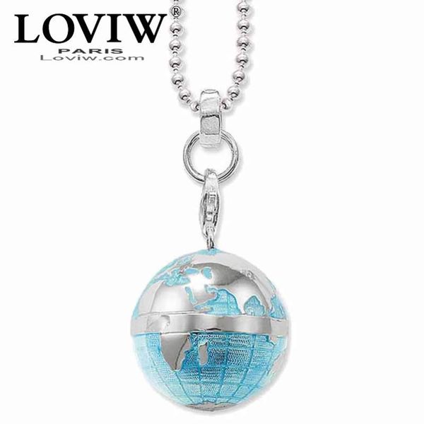 

necklace 3d globe trendy gift for women & men sabor style jewelry silver colour new fashion long chain necklace