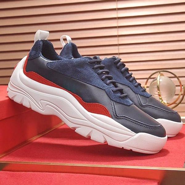 

new arrival men 's shoes drop ship fashion brands comfortable chunky sneakers lace -up sports casual mens shoes gumboy calfskin sneake, Black