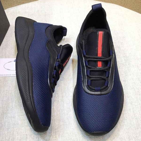 

fashion classic mesh and neoprene sneakers mens shoes drop ship autumn and winter vintage footwears low lace -up luxury men shoes, Black