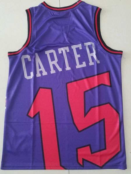 

2020 men's vince carter mitchell ness purple big face stitched jersey, Gray