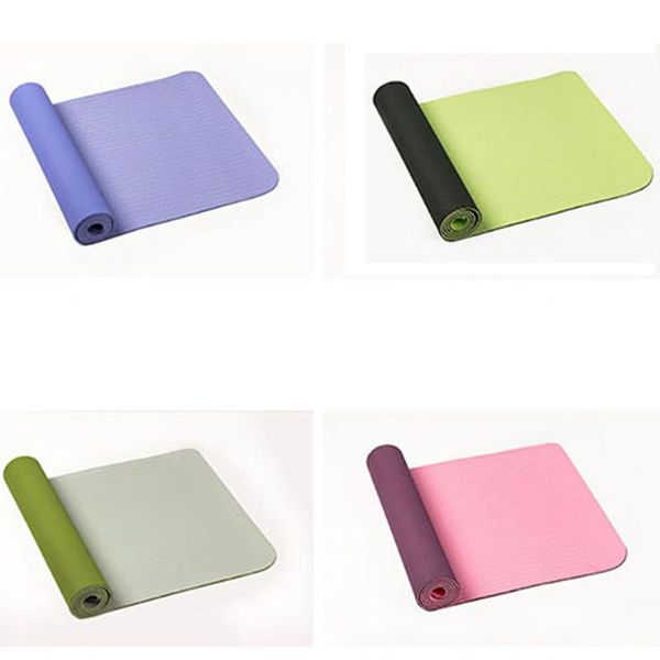 

6mm tpe two-color non-slip yoga mat sports mat 183x61cm gym home fitness tasteless