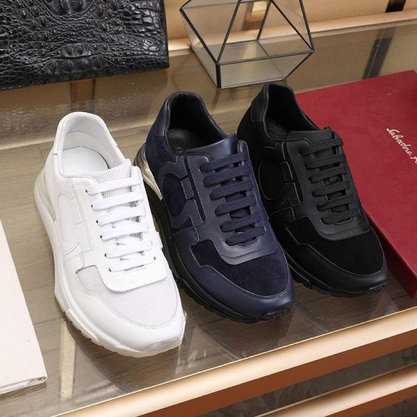 

mens shoes with origin box fashion classic comfortable sneakers plus size low lace -up men shoes scarpe da uomo di lusso, Black