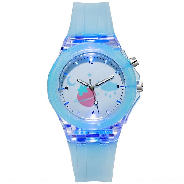 

colorful luminous children's quartz new cute creative luminous watch primary school children's watch, Blue