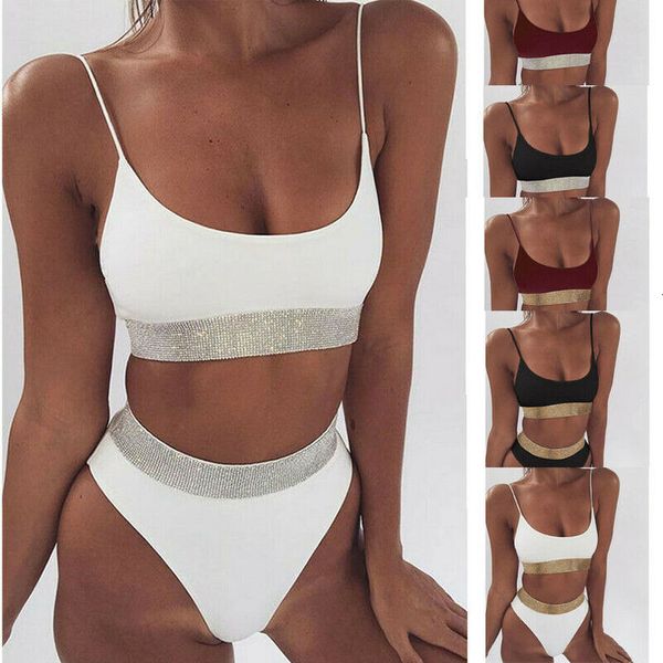 

new women swimwear bandage bikini set push up padded bra bathing suit swimsuit drop shipping good quality, White;black