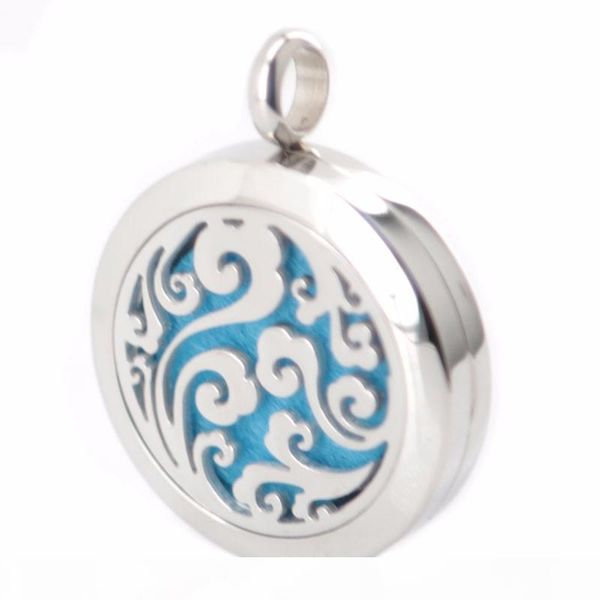 

new arrive 25mm silver jewelry aromatherapy essential oil surgical stainless steel perfume diffuser locket necklace with chain and pads