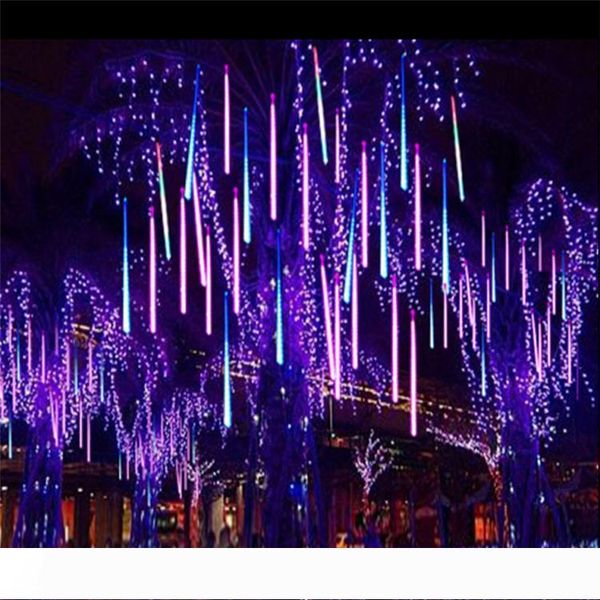 

led lights 30cm 50cm 80cm tube meteor shower rain garland christmas trees decoration outdoor garden park street luces navidad