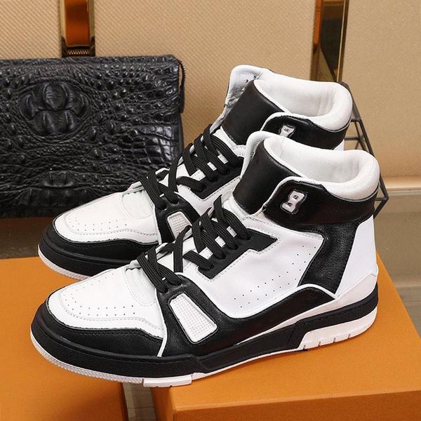 

trainer sneaker mid -men 's shoes sale outdoor walking breathable fashion footwears lace -up casual men shoes with or, Black
