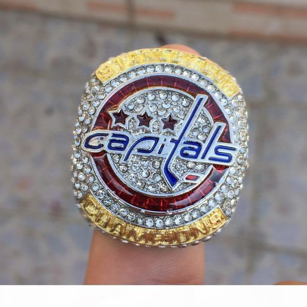 

d 2018nhl хоккей вашингтон капиталистические поклонники чемпион ring new пятно полный размер [высокое качество] мужской ring, Golden;silver