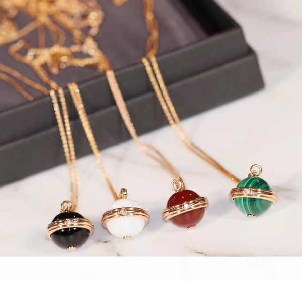 

luxurious quality pendant sweater necklace with nature sotne malachite red agate and on diamond for women jewelry gift drop shipping ps8010, Silver