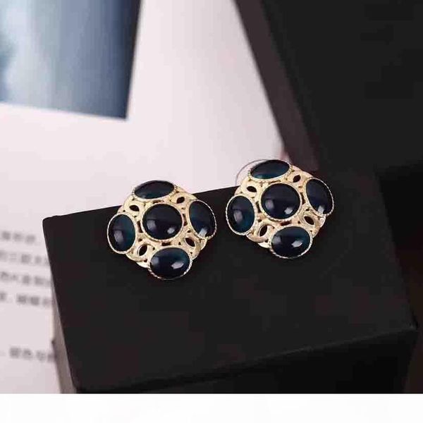 

l l new arrival blue color round shape earring women stud handmade fashion stud earring jewelry gift ps5772, Golden