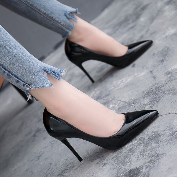 

red bottom high heels pumps ladies party shoes sole women wedding shoes bride chaussures femme dames schoenen thin heels cs04, Black