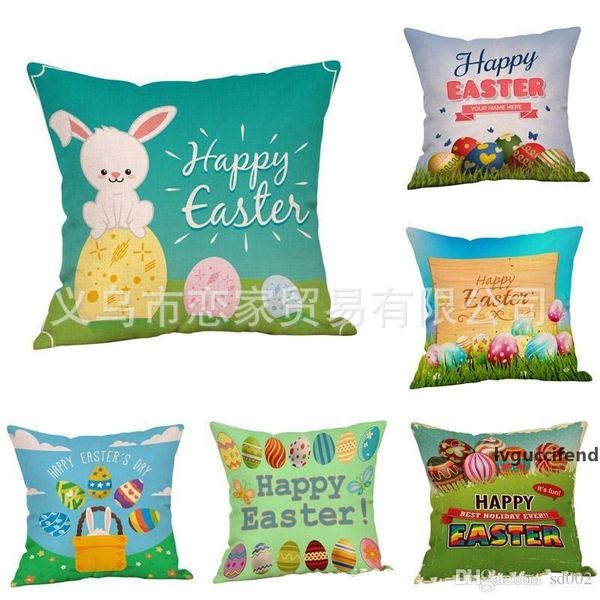 

flax pillowslip easter egg theme throw pillow case cute rabbit printing cushion cover for sofa bed home decorations many styles 6lj zz