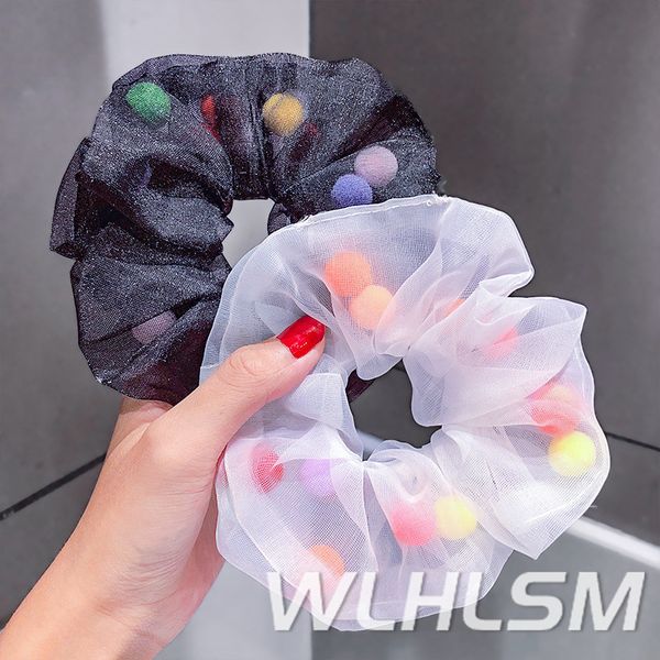 

wlhlsm girls colorful chiffon big scrunchie ponytail holder sweet headband elastic hair rubber band kids fashion hair accessorie
