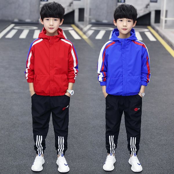 

wear boy's suit 2020 new medium children's and large children's sports autumn wear boy's casual two-piece suit