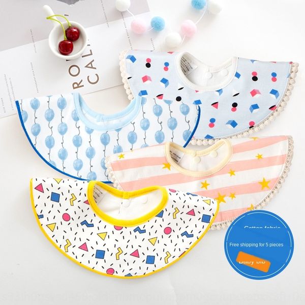 

new towel maternal and infant products ins cotton baby saliva towel baby bib 360 degree round waterproof saliva pocket