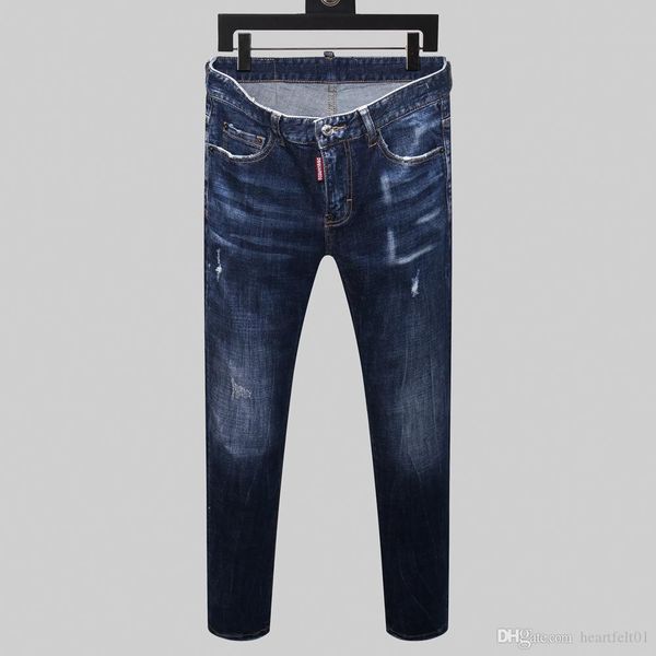 

brand jeans mens luxury designer jeans baggy biker high waisted ripped rock revival black skinny men jean jeckets long pants trousers 07, Blue