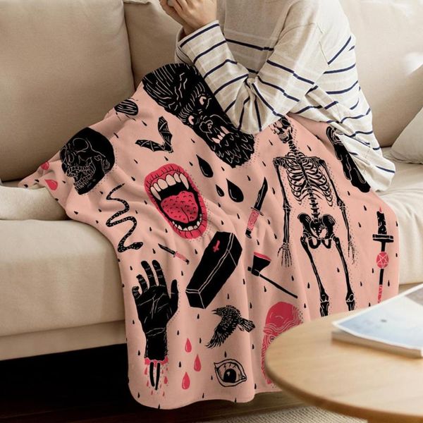 

selling flannel blanket whole lotta horror design throw blanket warm microfiber travel sofa cover