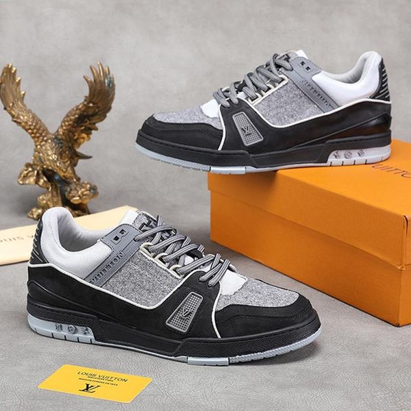 

new men casual shoes trendy luxury sneakers athletic fitness chaussures pour hommes trainer sneaker mens shoes fashion type vin, Black
