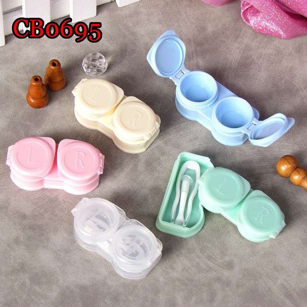 

candy-colored cute duplex box case glasses case skin care invisible glasses box with tweezers stick, Blue
