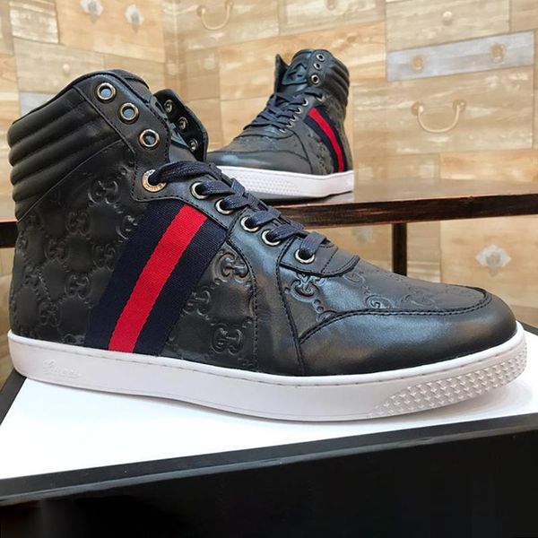 

men 's ace signature high sneaker mens shoes new arrival breathable shoes lace -up lightweight men boots manner schuhe, Black